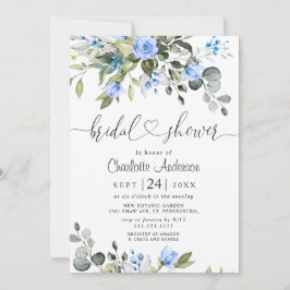 Convites Rosa Elegante Eucalyptus Blue