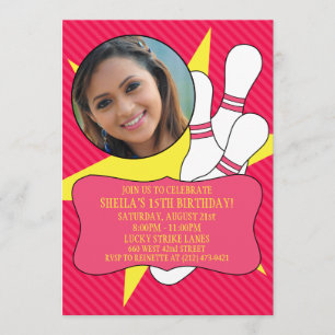 Convites Rosa Elétrico Sem Tempo Para Fotografia De Festa 