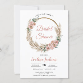 Convites Rosa Eucalyptus Bridal Pampas Secas