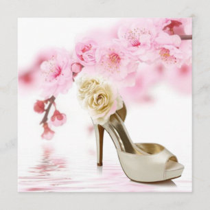 Convites rosa flor de cerejeira sakura chá de noiva