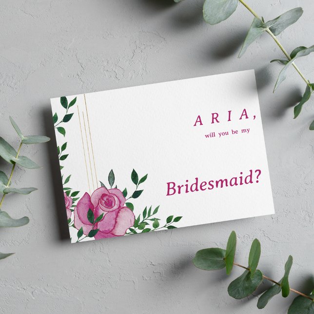 Convites Rosa floral de ouro lilás botânico (Botanic lilac green gold rose floral Bridesmaid )