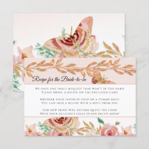 Convites Rosa Floral Dourado Elegante Elegante Negra