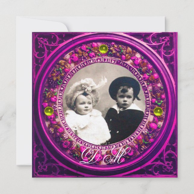 CONVITES ROSA FLORAL FLORENTINA RENASCENTISTA COROA MONOGRA (Frente)