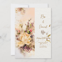Convites Rosa Floral Glitter Chic Paper Texturizado I
