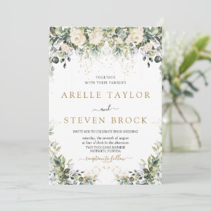 Convites Rosa Floral Ivory Greenery Casamento