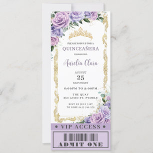 Convites Rosa Floral Roxo Quinceañera Docinho 16 VIP