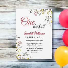 Convites Rosa Floral Simples Elegante