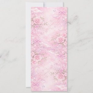 Convites Rosa Floral Sonhador Pérolas Laços Brilho Pastel