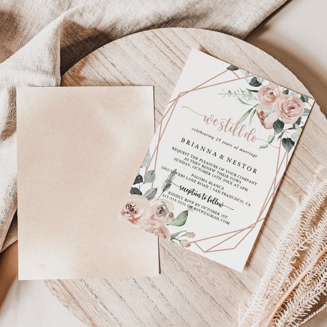 Convites Rosa Geométrico Clássico Ainda Fazemos Renovação D (Criador carregado)