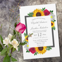 Rosa Girassol Margarida Casamento Floral Outono