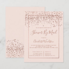 Convites Rosa gold confetti blush chá de panela por correio