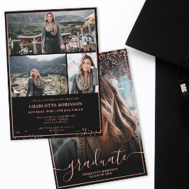Convites Rosa gold confetti border script