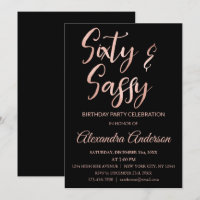 Rosa Gold Foil 60 Sessenta e Sassy Aniversário