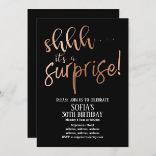 Convites Rosa Gold Foil, é uma festa surpresa