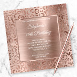 Convites Rosa Gold Foil Leopard Glam 50º Aniversário<br><div class="desc">Crie o seu próprio convite para comemoração de aniversário em forma de quadrado de na moda marco de rico para ela. Rosa de ouro decorativo e design de impressão do leopardo ombre e folha esfregada com uma cobertura de papel de metal ombre com rosa de ouro quadrado e escovado para...</div>