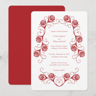 Convites Rosa gótica moderna suprime o casamento vermelho d