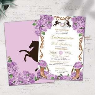 Convites Rosa Lilly Purple Ranchera Quinceanera