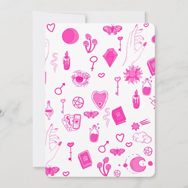 Convites rosa mágico místico (Frente)