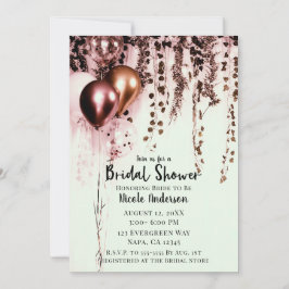 Convites Rosa Meia-Luz Dourado Rosa Luzes Rústico Hera Noiv