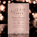 Convites Rosa Metálico Elegante Dourado Glitter 60º Anivers<br><div class="desc">Celebrar um marco com este Elegante Rosa Metálico Dourado Glitter 60º Convite de Aniversário! Apresentando um design de ouro rosa com brilho com efeito metálico sofisticado, este convite dá o tom perfeito para uma glamourosa comemoração de 60 anos. Ideal para uma família elegante, festa jante, ou reunião festiva, este convite...</div>