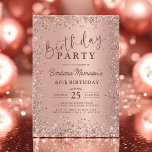 Convites Rosa Metálico Elegante Dourado Glitter 60º Anivers<br><div class="desc">Celebrar um marco com este Elegante Rosa Metálico Dourado Glitter 60º Convite de Aniversário! Apresentando um design de ouro rosa com brilho com efeito metálico sofisticado, este convite dá o tom perfeito para uma glamourosa comemoração de 60 anos. Ideal para uma família elegante, festa jante, ou reunião festiva, este convite...</div>