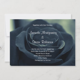 Convites Rosa Negra Flor Dark Gothic Foto Casamento