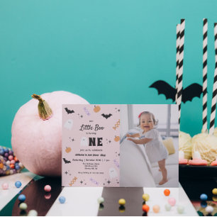 Convites Rosa Nosso Pequeno primeiro aniversario de Hallowe