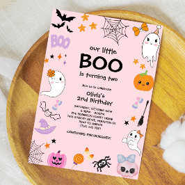 Convites Rosa Nosso Pequeno segundo aniversário de Hallowee