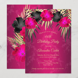 Convites Rosa Ouro Preto Palmeiras Hibisco Damasco Festa