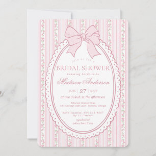 Convites Rosa Pastel Vintage Chique Floral Chá de Bebê de N