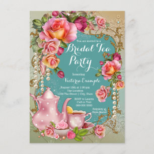 Convites Rosa Pearl Bridal Tea Party