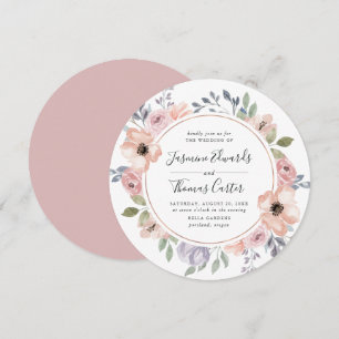 Convites Rosa Poeira Rosa Aguarela Floral   Casamento Círcu