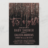 Rosa preto Chá de fraldas brilhante Dourado