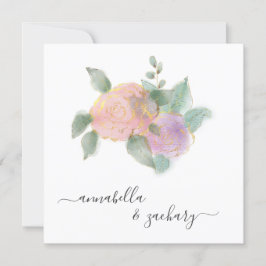 Convites *~* ROSA QR RSVP Dourada Glitter - AR12 Wedding In