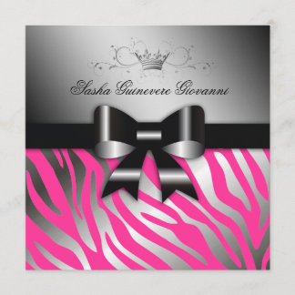 Convites Rosa quente | 30 do arco do preto do Shimmer da