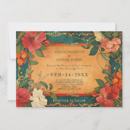Convites 🌹 Rosa Romance: Art Nouveau Splendor
