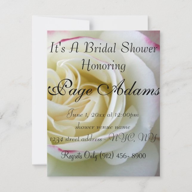 Convites Rosa Romântico Chá de panela Brilhante (Frente)