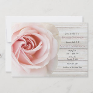 Convites Rosa Rosa & Branco Madeira Shabby Chic Noivado Chu