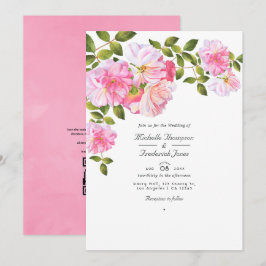 Convites Rosa Rosa Código QR RSVP Casamento no Jardim