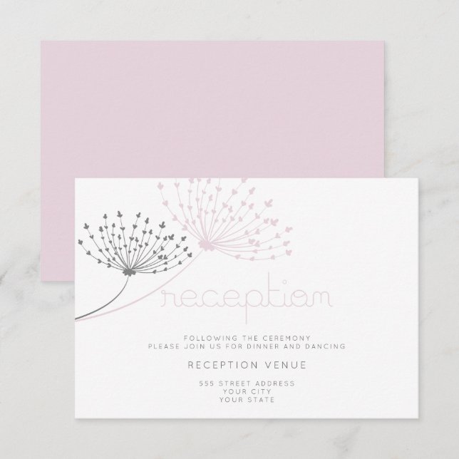 Convites Rosa Rosa de Flor de Portas Simples Moderna (Frente/Verso)