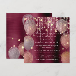 Convites Rosa Rosa Rosa Ballon Sweet 16ª Bridal Bordeaux Ma