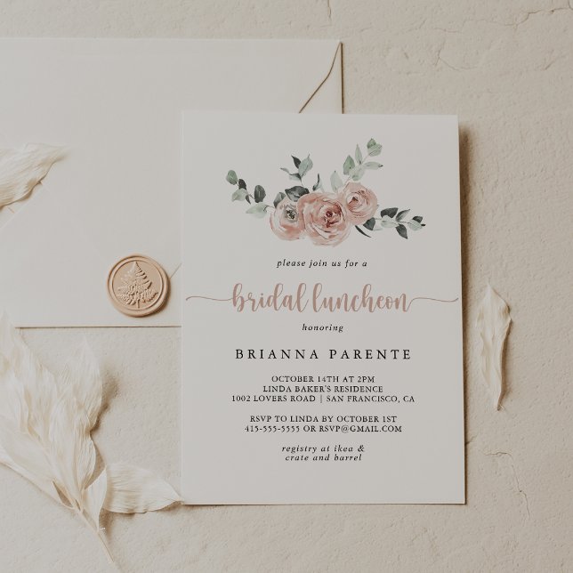 Convites Rosa Rosa Rosa Clássica Rosa Floral Ascendente (Criador carregado)