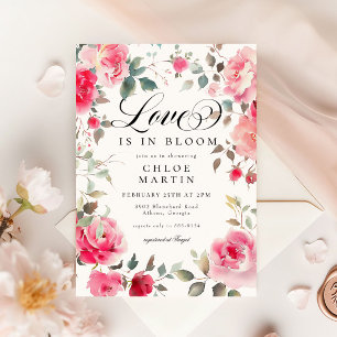 Convites Rosa Rosa Rosa Romântica Amor em Chá de panela Blo
