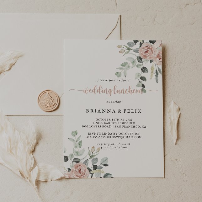 Convites Rosa Rosa Rosa Rosa Clássica, Rosa Floral Casament (Criador carregado)