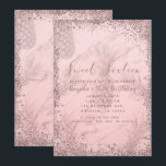 Convites Rosa Rosa Rosa Rosa Dourada Glitter Pineapple Doce<br><div class="desc">Personalizar para qualquer evento.</div>