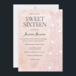 Convites Rosa Rosa Rosa Rosa Dourada Vestido Brilhante Doce<br><div class="desc">Rosa Rosa rosa Dourada Glitter Glitter Sweet 16 Variações de Convite de festas para o convite e itens correspondentes na nossa loja</div>