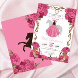 Convites Rosa Rosa Rosa rosa Ocidental Charro Vestidos Quin