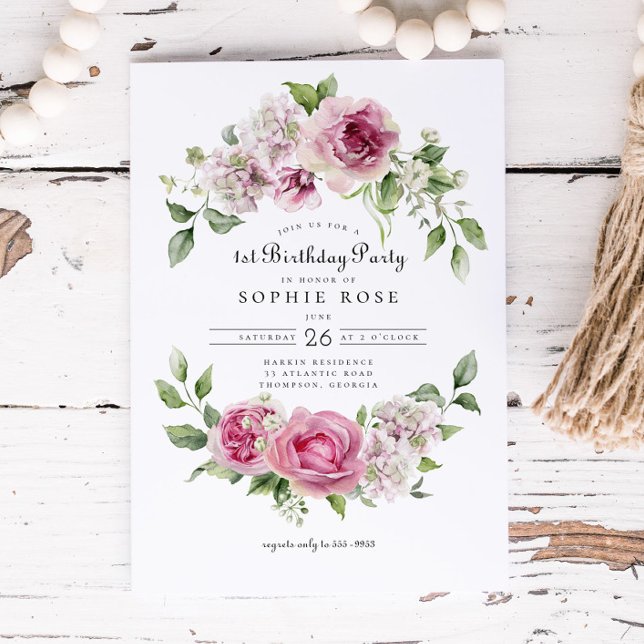 Convites Rosa Rosa Rosa Rosa Rosa Rosa, Hidrangea Festa do  (Criador carregado)