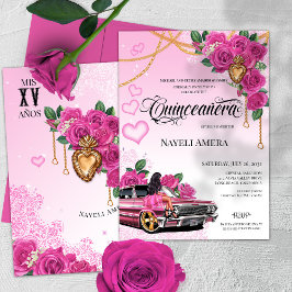 Convites Rosa Rosa Rosa Rosa Rosa Rosa Quinceanera Pink Men