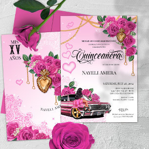 Convites Rosa Rosa Rosa Rosa Rosa Rosa Quinceanera Pink Men
